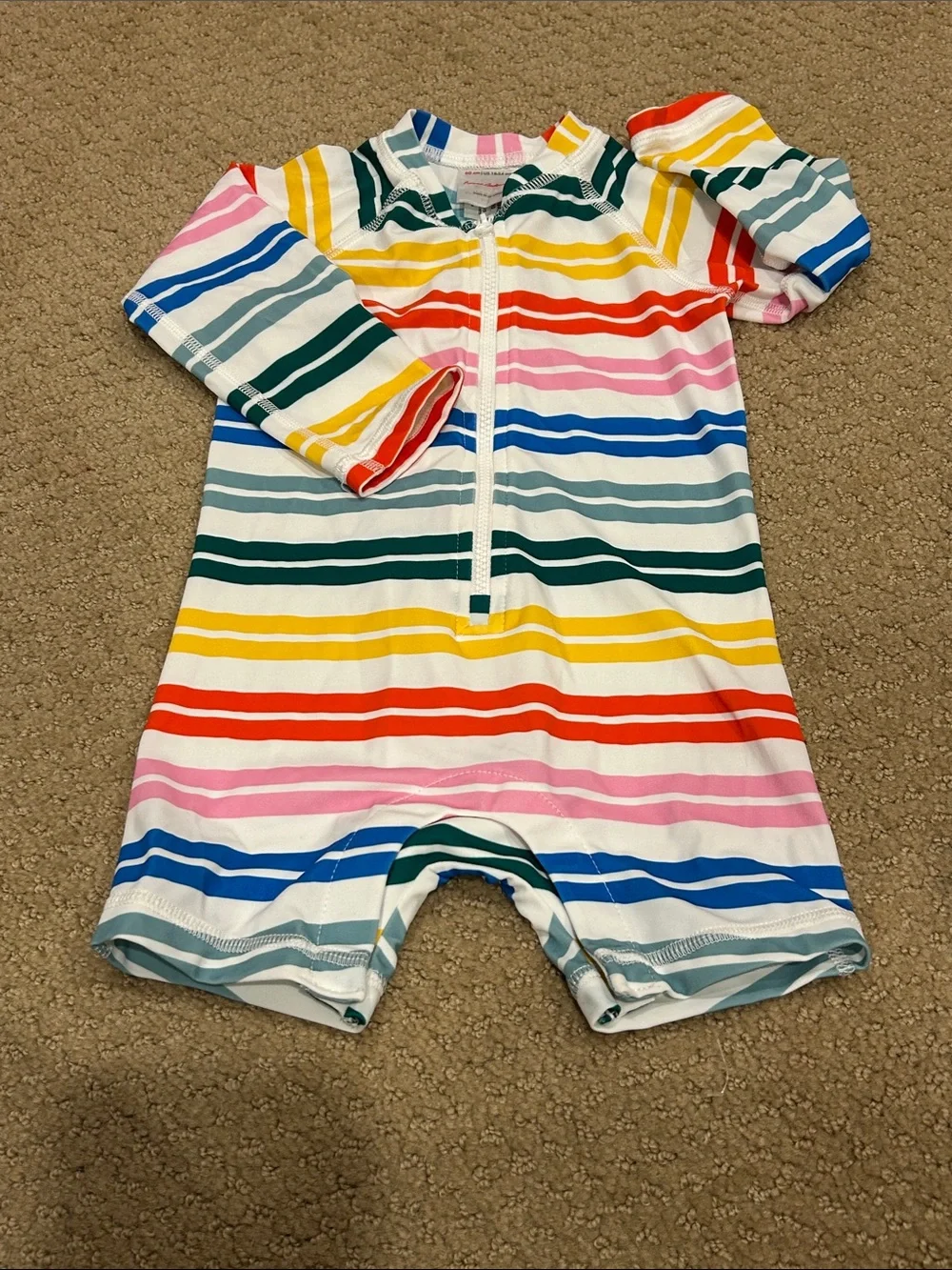 Hanna Andersson Multicolor Striped Zipper Rash Guard